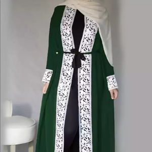 Dark green open abaya